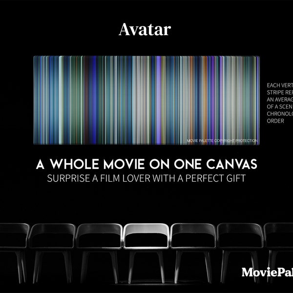 Avatar (2009)  Movie on Canvas | Movie Palette | Movie Barcode | Gift for Movie Lover | Unique Wall Art | Movie on Canvas