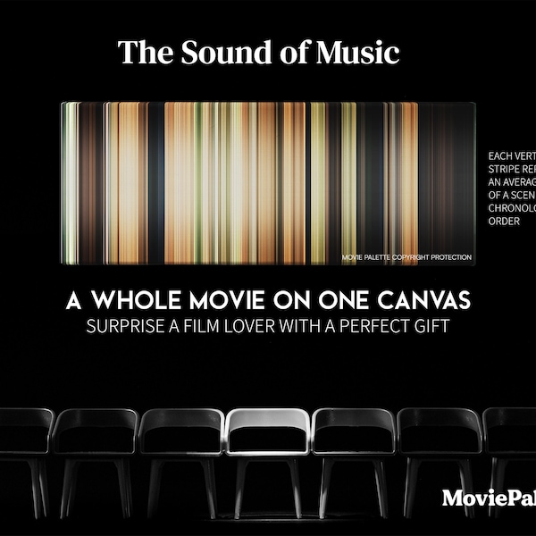 The Sound of Music (1965) Movie on Canvas | Movie Palette | Movie Barcode | Gift for Movie Lover | Unique Wall Art | Movie on Canvas