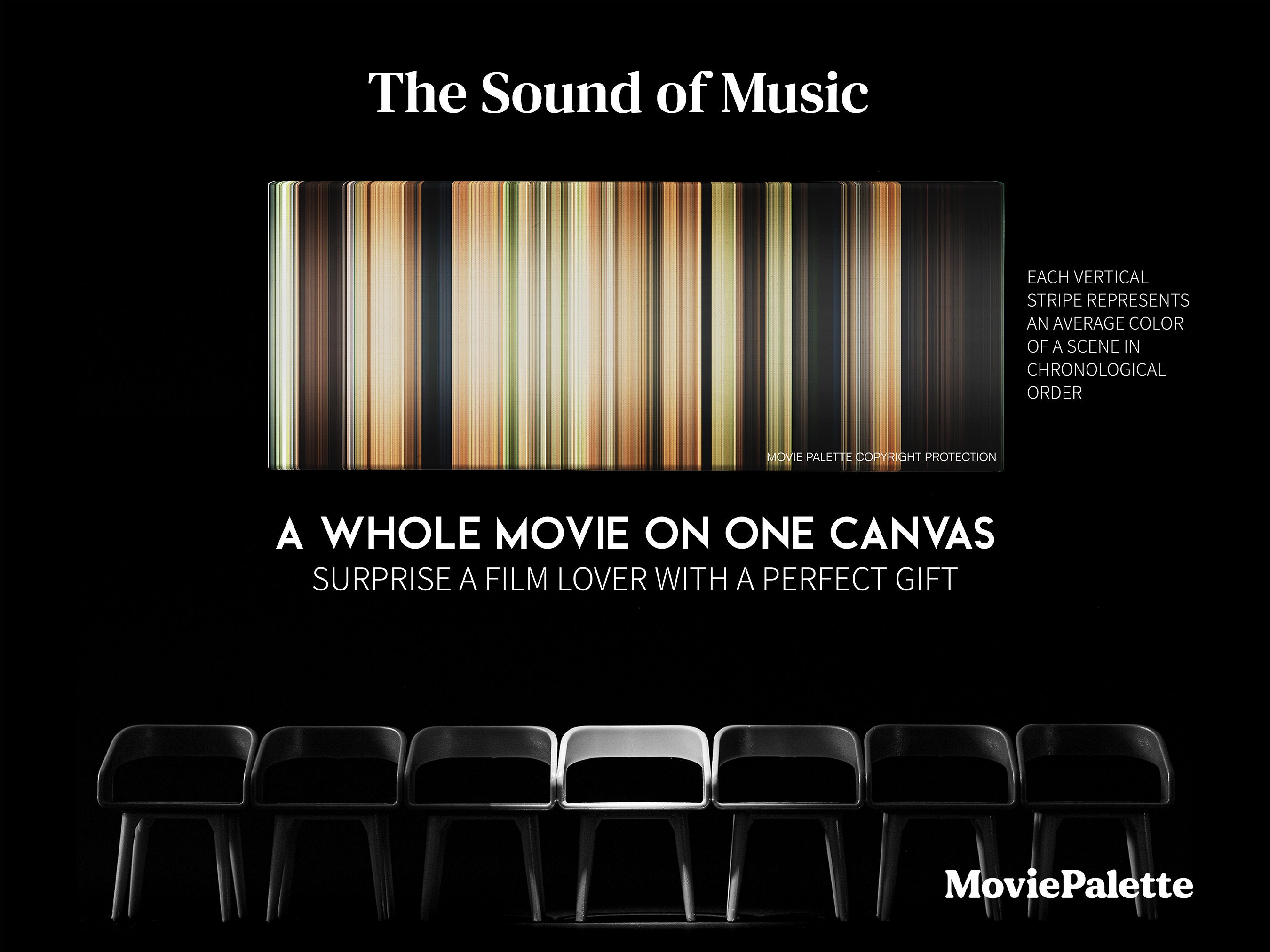The Sound of Music 1965 Movie on Canvas Movie Palette Movie Barcode Gift  for Movie Lover Unique Wall Art Movie on Canvas 