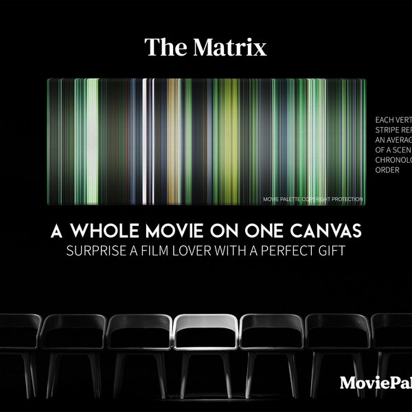 The Matrix (1999)  Movie on Canvas | Movie Palette | Movie Barcode | Gift for Movie Lover | Unique Wall Art | Movie on Canvas