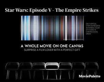 Star Wars: Episode V - The Empire Strikes Back Movie on Canvas | Movie Palette | Movie Barcode | Gift for Movie Lover | Unique Wall Art |