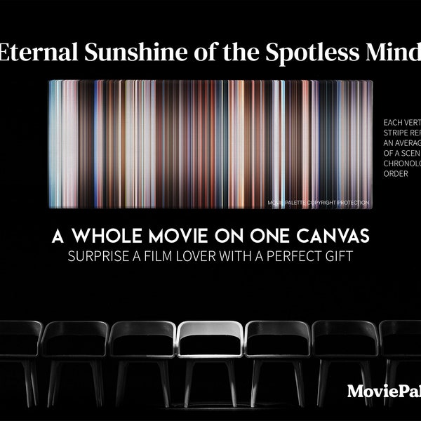 Eternal Sunshine of the Spotless Mind (2004)  Movie on Canvas | Movie Palette | Movie Barcode | Gift for Movie Lover | Unique Wall Art