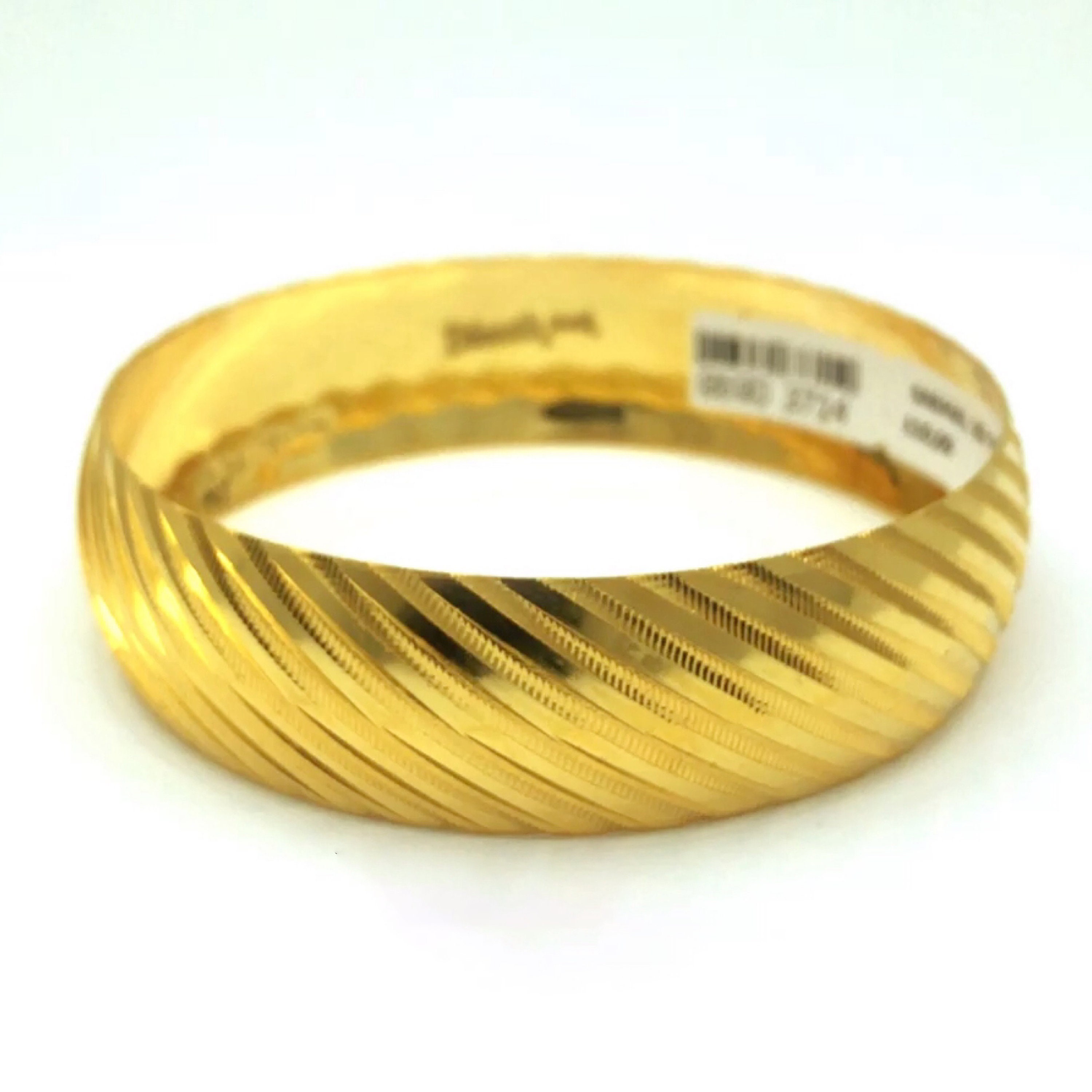 22K Gold Plated Brass Twist Bangle Bracelet Dainty Chic Etsy