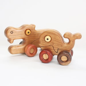 PDF PLAN : Wood Toy Plan Animal Car 2 scroll saw plans / Laser Mark (Hippo, Whale)