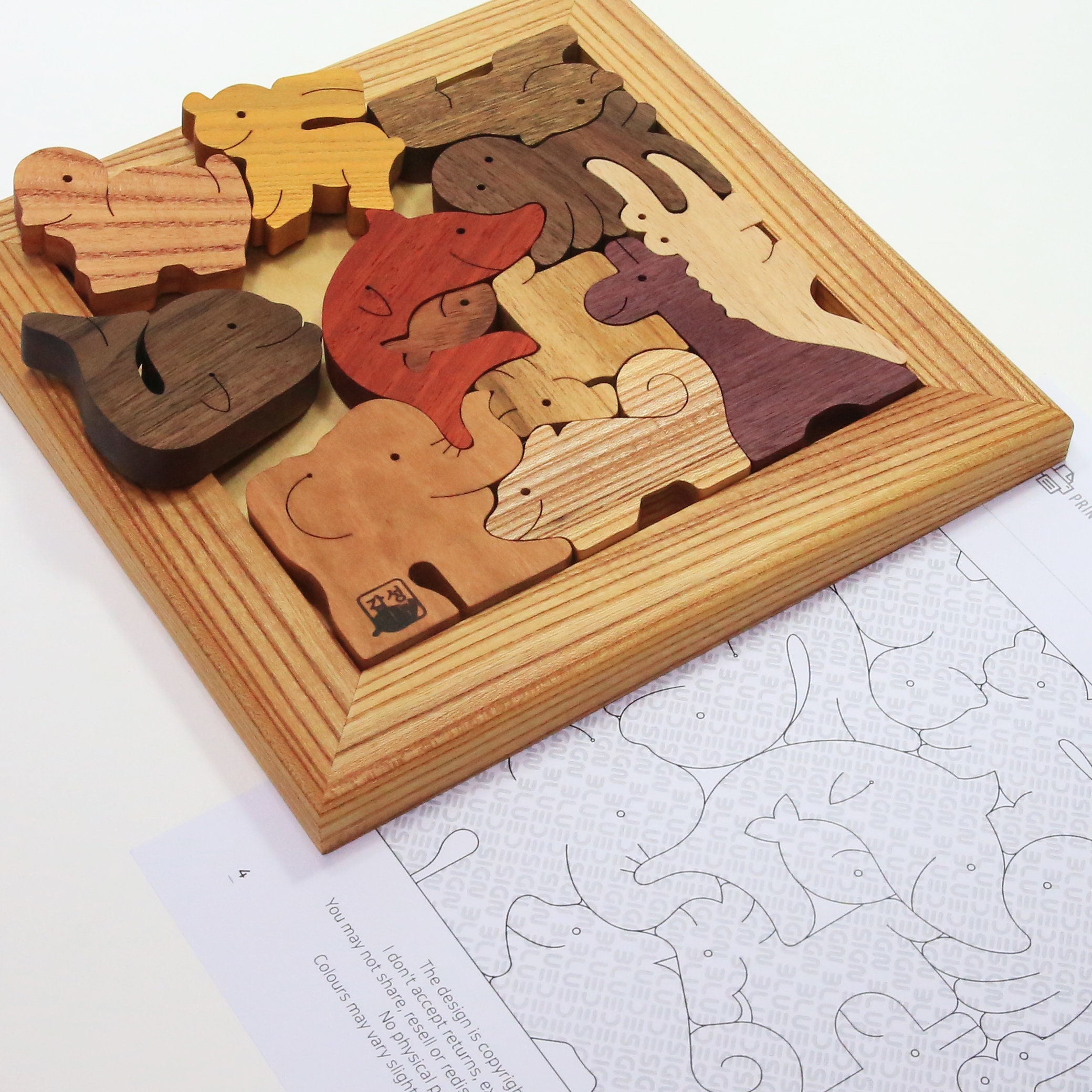 Wood Animal Pattern - Etsy Wood Animal Pattern - Etsy