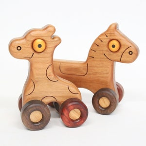 PDF PLAN : Wood Toy Plan Animal Car 2 scroll saw plans / Laser Mark (Horse, Giraffe)