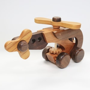 Wooden Helicopter Plan: Gear-Driven Wings Toy (PDF File)
