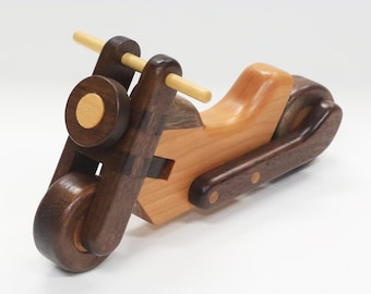 PDF PLAN : Making a wooden toy motorcycle with a handle that moves left and right. PDF File