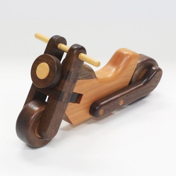 PDF PLAN : Making a wooden toy motorcycle with a handle that moves left and right. PDF File