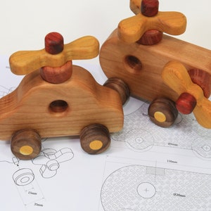 Magnet Combination Wood Car & Helicopter Toy Plan (PDF)