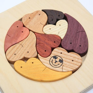 Heart Puzzle Plan: 9-Piece Wooden Circle (PDF Plan)