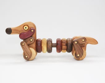 Wooden Puppy Dachshund Toy Plan: Walking Animal Toy (PDF)
