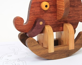 PDF PLAN : Elephant Swinging, Animal toys, Wooden toys, Kids toys, Toys for kids, Wooden toy, Educational toy, Plan, PDF