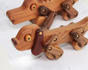 Dog & Crocodile Wooden Toys Plan: Scroll Saw PDF (Digital Download)