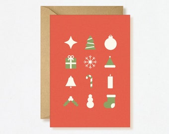 CHRISTMAS SHAPES CARD - Modern Christmas Tree Gradient Simple Festive Design Scandi Nordic Holiday Individual Eco-friendly Shapes Abstract