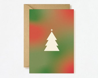 GRADIENT CHRISTMAS TREE Card - Modern Christmas Tree Simple Festive Design Scandi Nordic Holiday Individual Eco-friendly Shapes Abstract