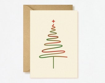 MINIMAL CHRISTMAS CARD - Modern Christmas Tree Gradient Simple Festive Design Scandi Nordic Holiday Individual Eco-friendly
