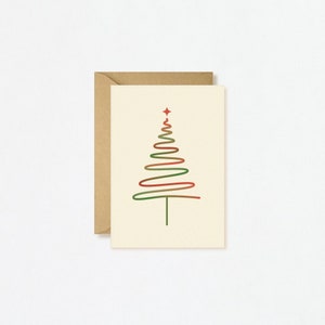 MINIMAL CHRISTMAS CARDS Set of 4 Minimalist Bright Merry Contemporary Design Vegan Ecofriendly Blank Inside Funky Designled image 2