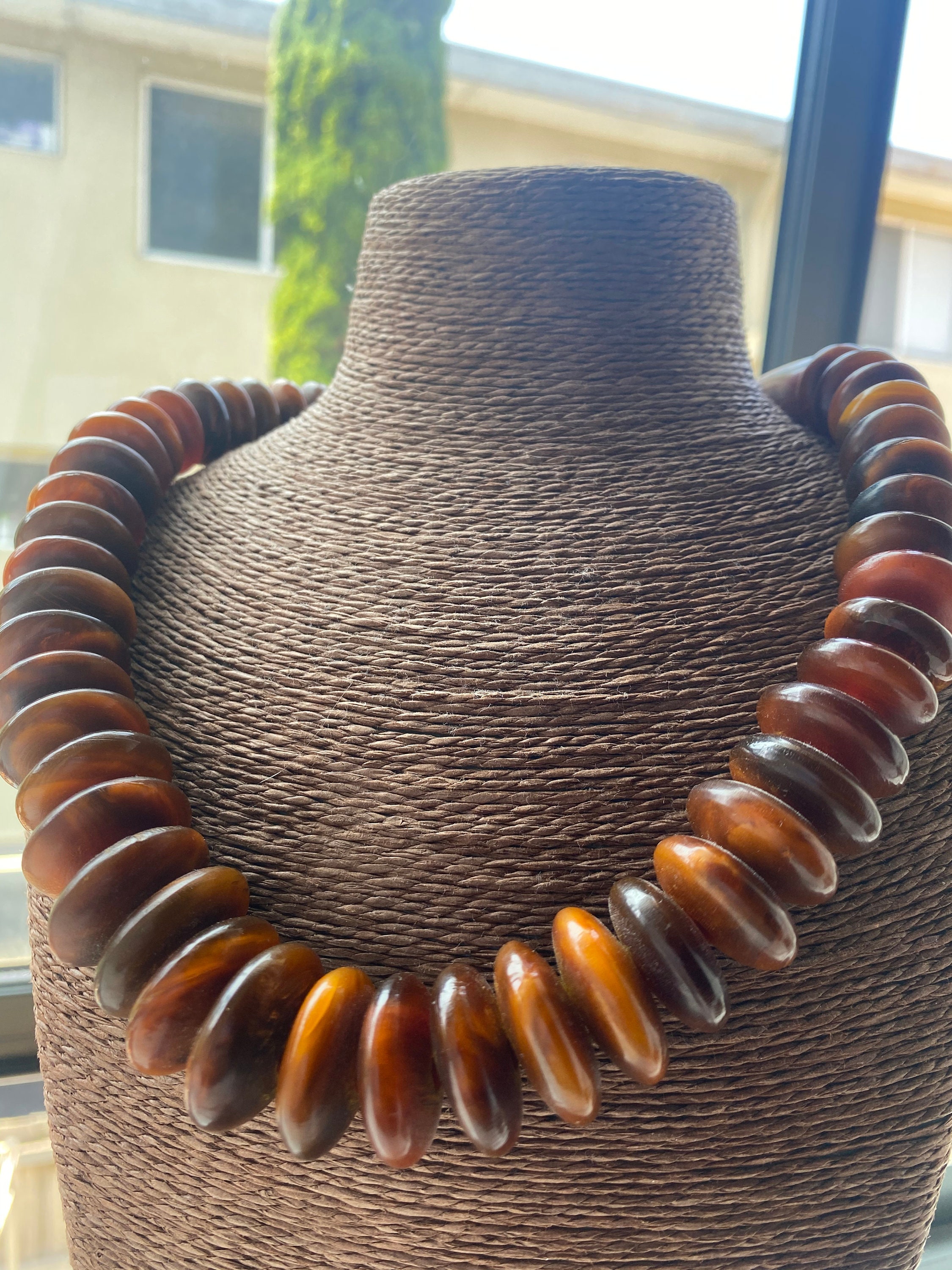 Bakelite Disk Necklace - Etsy