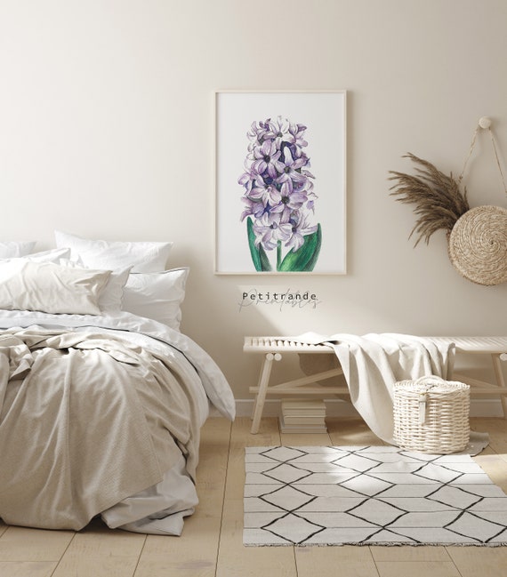 Purple Hyacinth Print, Printable Hyacinth Wall Art, Purple Floral