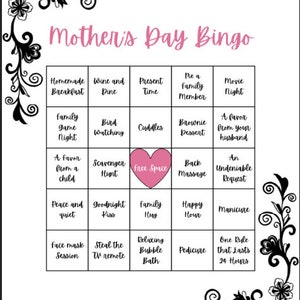 Tarjeta de Bingo del Día de la Madre