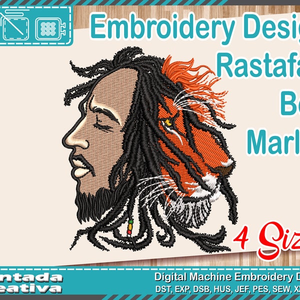 Embroidery design, rastafarian face, bob marley lion, Rastafari movement, bob marley, marijuana, Cannabis, leaf