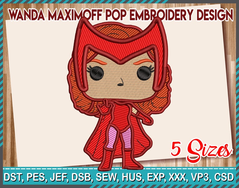 Design to Embroider Wanda Maximoff Funko POP Wanda Marvel | Etsy