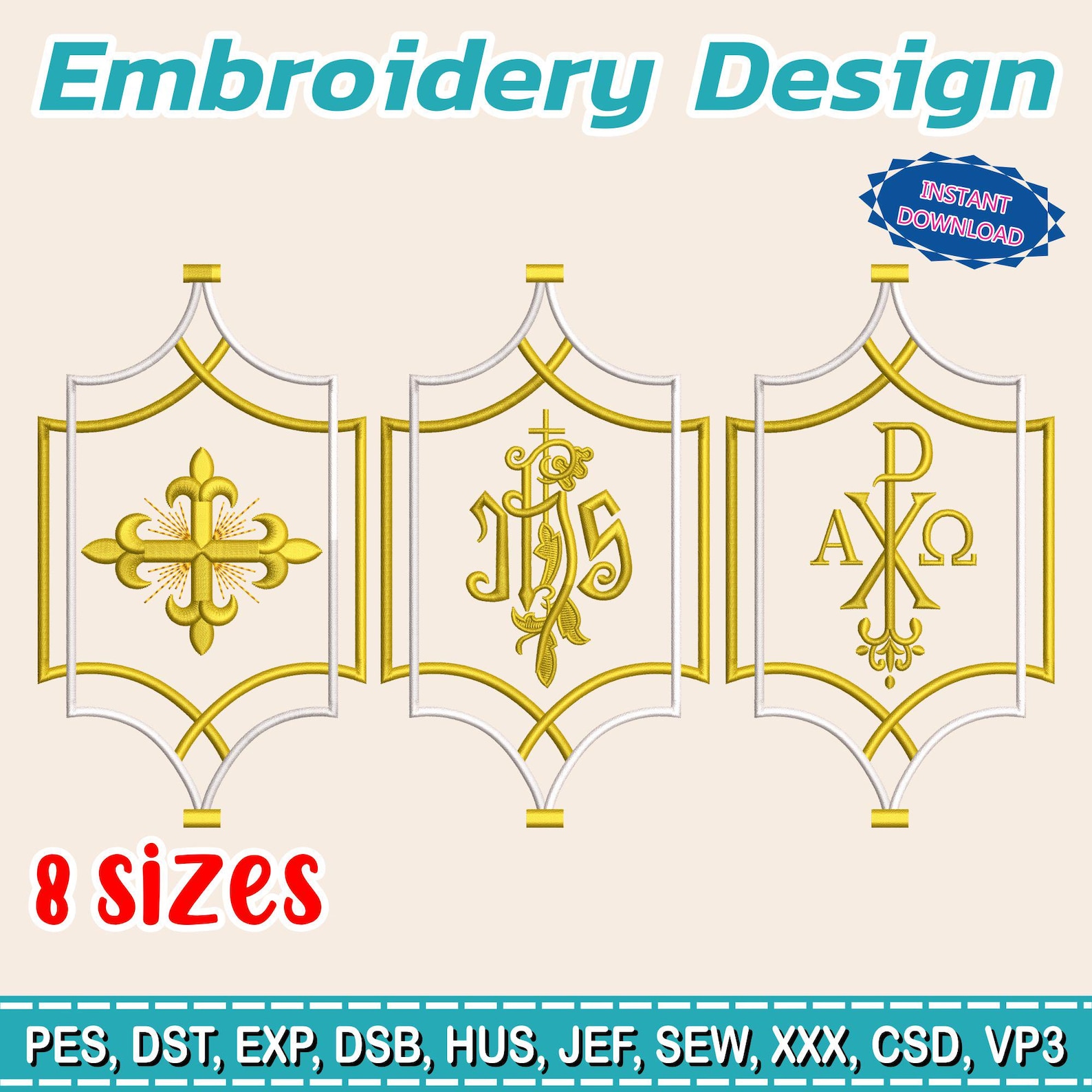 Religious Gold Ornament Embroidery Designs | Baroque Catholic Borders ...