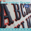 3D Puff Varsity Embroidery Font | Bold Puffy Alphabet Letters for Hats, Jackets & Custom Apparel | Instant Download