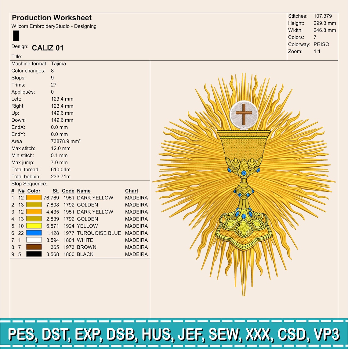 Eucharistic Chalice Embroidery Design | Monstrance Religious Embroidery ...