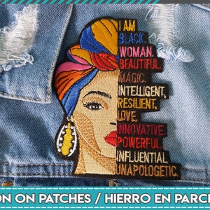 Beautiful Embroidered Patches of African American Women with Heat Transferable To Personalize Your Garments Iron-On Patch 4.5"x3.5"