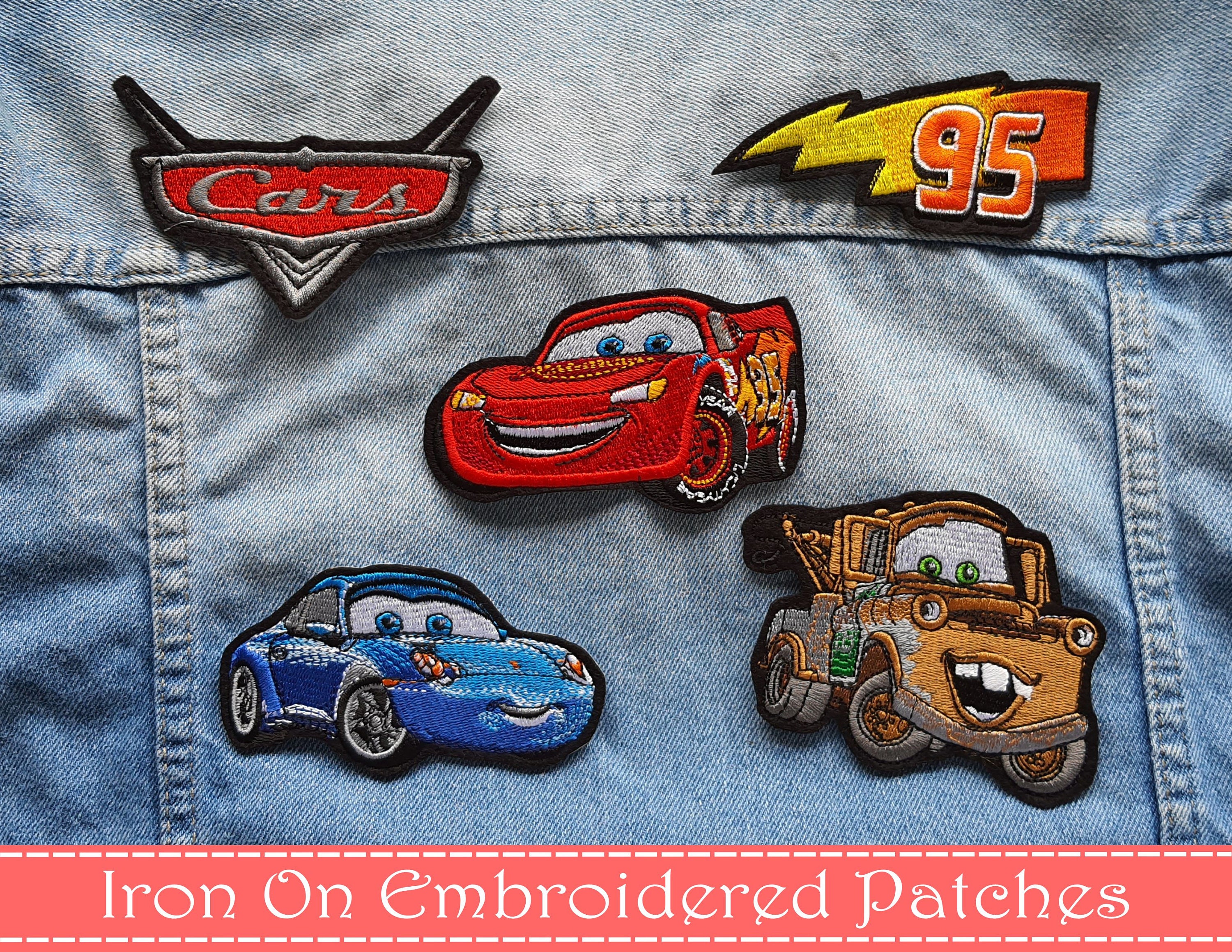 Disney © Cars 2 Lightning Mc Queen 3 - Aufnäher, Bügelbild, Aufbügler,  Applikationen, Patches, Flicken, Zum Aufbügeln, Größe: 7 x 4,7 cm