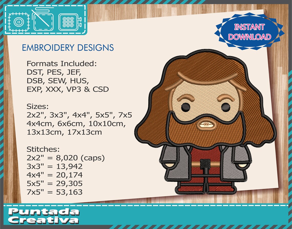 Design for Embroidery Hagrid funko pop Hagrid Hagrid | Etsy