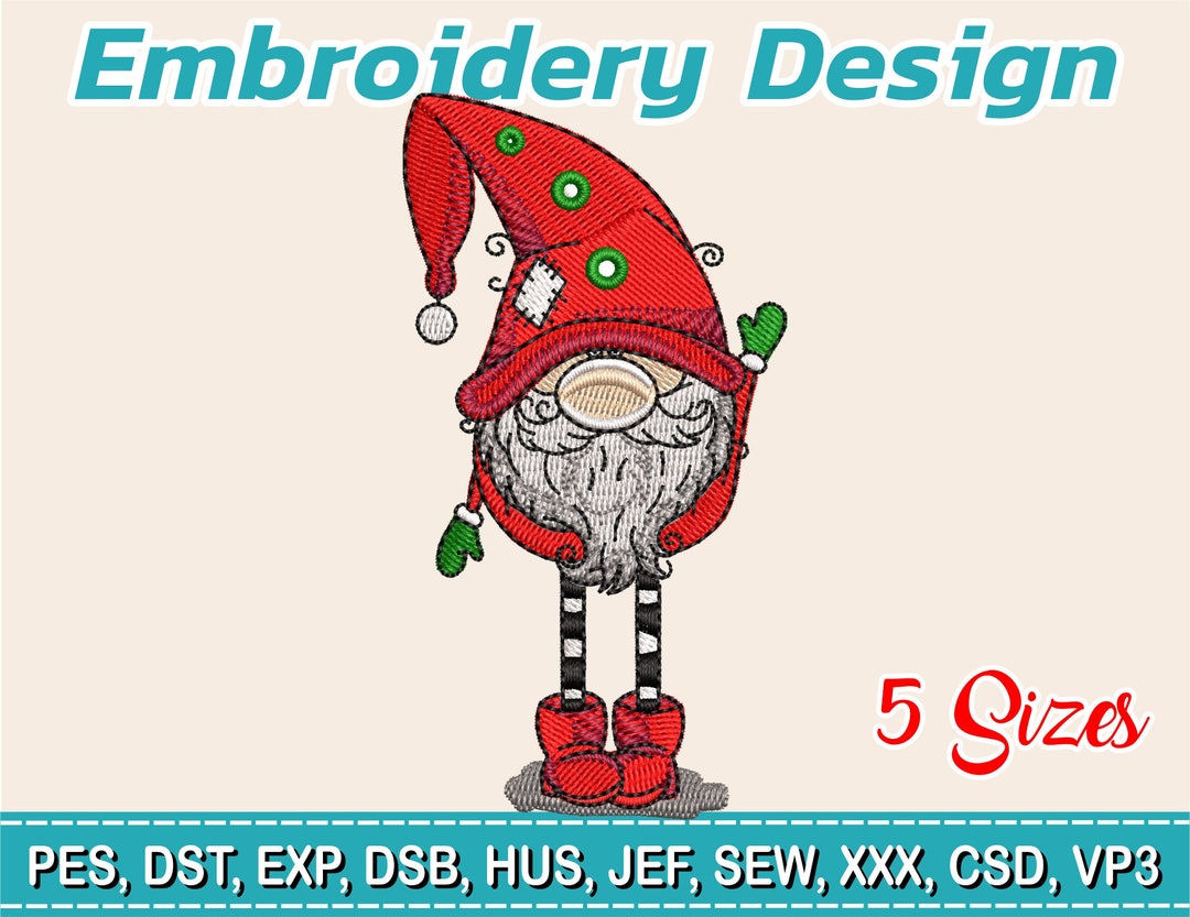 Embroidery Design, Christmas Elf, Santa Claus Elf, North Pole Elf, Red