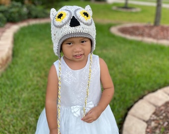 Crochet Owl Hat: Handmade Halloween hat