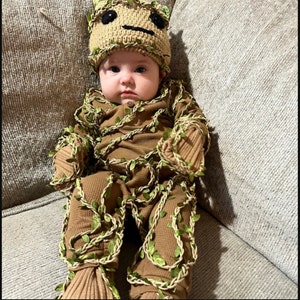 Crochet Baby Groot Hat: Guardians of the Galaxy Halloween Costume