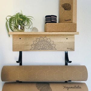 Yoga Mat Holder, Studio Gym Storage, Personalized Mat Rack, Custom Wall Mount, Minimalist Wall Decor, Yoga Gift for Her, Pilates Equipment
