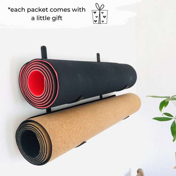 Minimalist Yoga Mat Wall Hooks, Gym Wall Storage Rack, Wall Mounted Holder, Home  Gym Storage, Pilates Studio Equipment, Fitness Wall Decor 