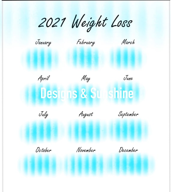 2021 Monthly Weight Loss Tracker Instant Download Etsy