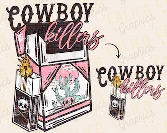 Cowboy Killers Pink with Pocket Western Instant Digital Download | Trendy Western Designs, Western PNG files, Trendy Shirt PNG Downloads