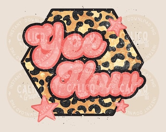 Yeehaw Leopard Print PNG | Trendy Western Shirt Design (Digital Download)