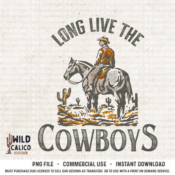 Long Live The Cowboys Horse | Retro Sublimations, Western PNG Sublimations, Designs Downloads, Shirt Design, Sublimation Download