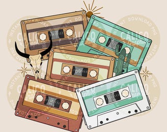 Blanco Western cassettebandjes direct digitaal downloaden | Trendy Western ontwerpen, Western PNG-bestanden, Trendy shirt PNG's, Trendy PNG-downloads