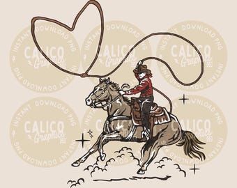 Cowboy Heart Lasso PNG | Western Directe Digitale Download (Trendy Shirt Design)