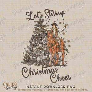 Let&#39;s Stirrup Christmas Cheer Cowgirl Western Instant Digital Download | Trendy Western Design, Western PNG, Trendy PNG Downloads