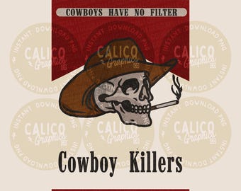 Cowboy Killers PNG | Westers schedelontwerp (digitale download)
