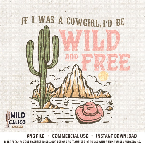 Wild and Free Cowgirl Horses Desert | Retro Sublimations, Western PNG, Designs Downloads, PNG Clipart, Shirt Design, Sublimation Download