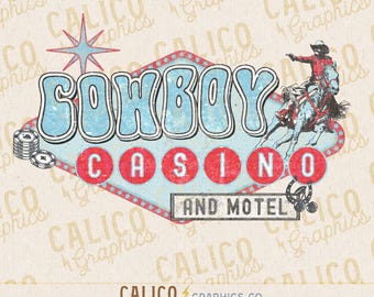 Cowboy Casino Motel PNG | Western Graphic Design (Digital Download)