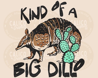 Western PNG Soort van een grote Dillo Armadillo Sarcastisch Grappig | DTF & Sublimatie Ontwerp | Directe Digitale Download