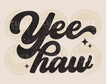 Western PNG Yeehaw | DTF & sublimatieontwerp | Directe digitale download
